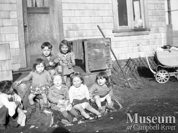 Children at the Henderson family home