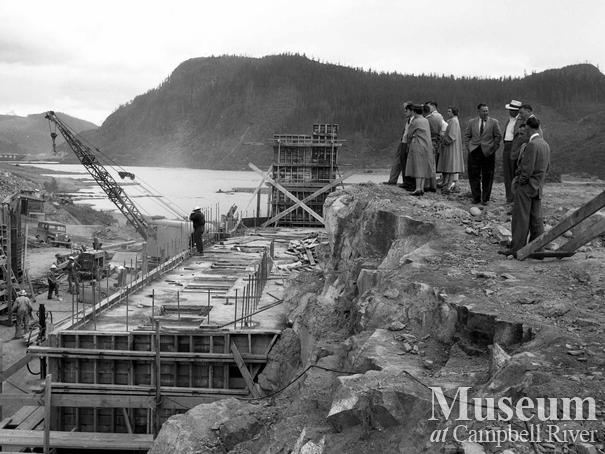 Construction of the Ladore Dam project, Campbell River