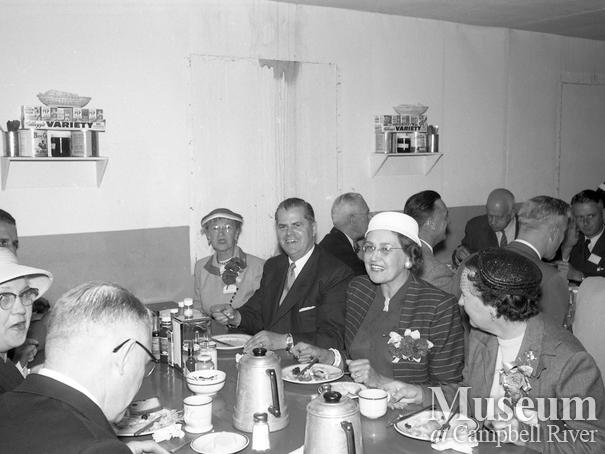 Guests at tour of the Ladore Powerhouse project, Campbell River