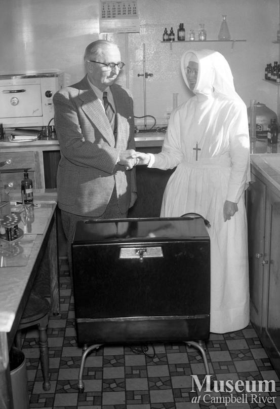 One of Nunns from the Lourdes Hospital with new equipment