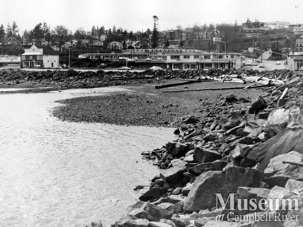 Campbell River beachfront in front of downtown Campbell River.