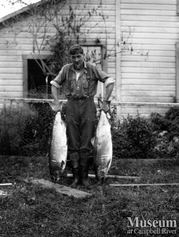 Roderick Haig-Brown with Catch of 39lb Salmon