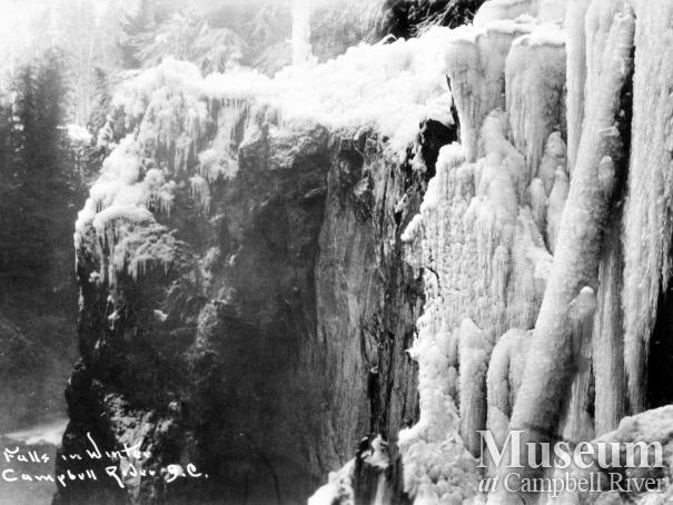 Postcard of Elk Falls in Winter