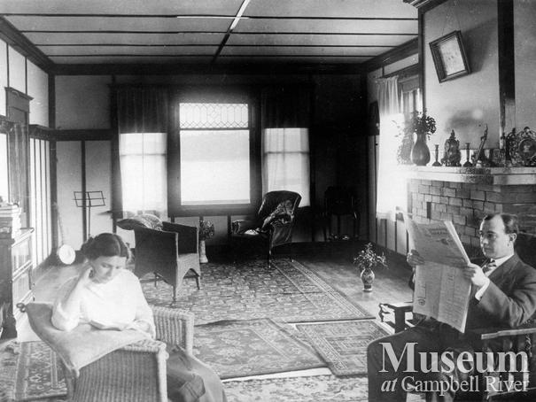 Dr. Howard Jamieson and his wife in their home, Campbell River 