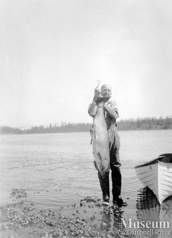 Herbert Pidcock with a salmon