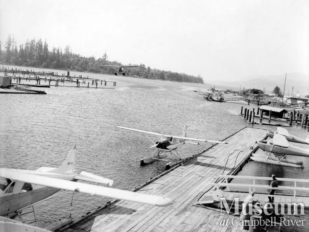 Seaplane base at the mouth of the Campbell River